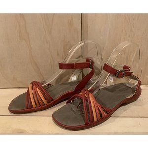 Keen Women’s 6.5 Emerald City II Red Peep Toe Ankle Strap Sandals Flat Casual